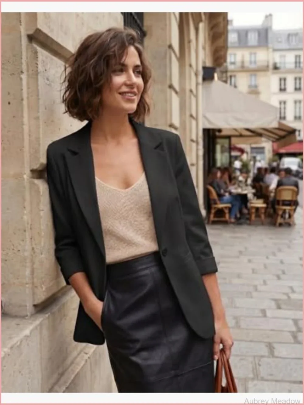 Lightweight 3/4 Sleeve Lapel Open Front Blazer with Pockets
